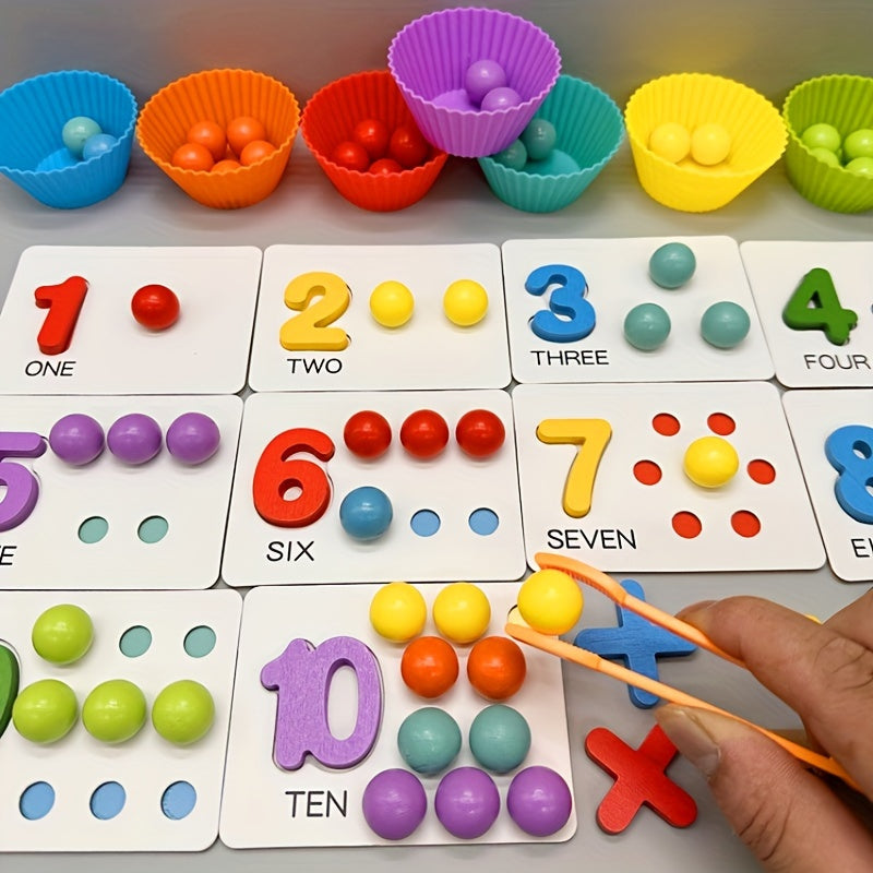Wooden Number Counting Math Toy for Kids Ages 3-6