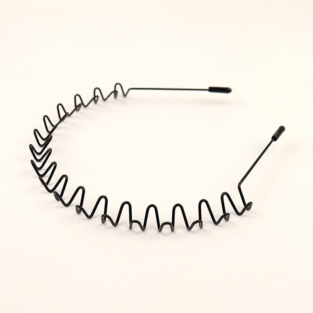Metal Wave Hair Bands Set for Men Women Non-slip Headband