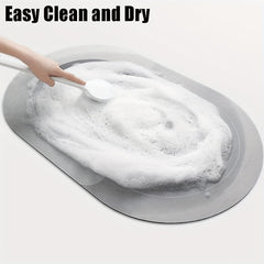 1pc Oval Bathroom Toilet Absorbent Quick Drying Foot Mat