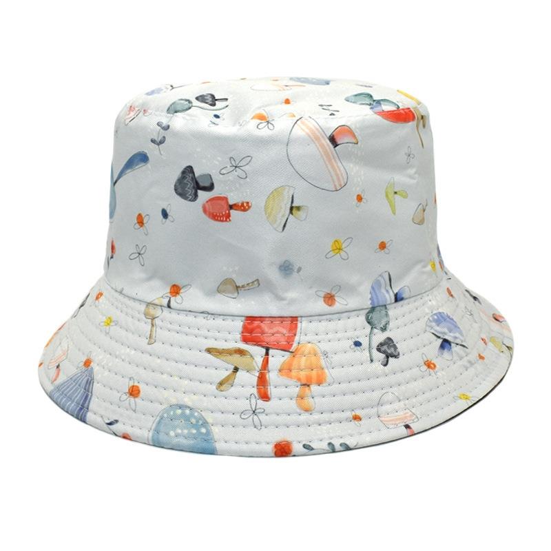 Mushroom Print Bucket Hat Sunscreen Fisherman Cap