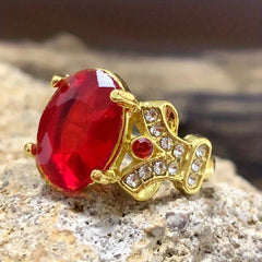 Men's Ring with Two Sapphire Goose Eggs for Engagement