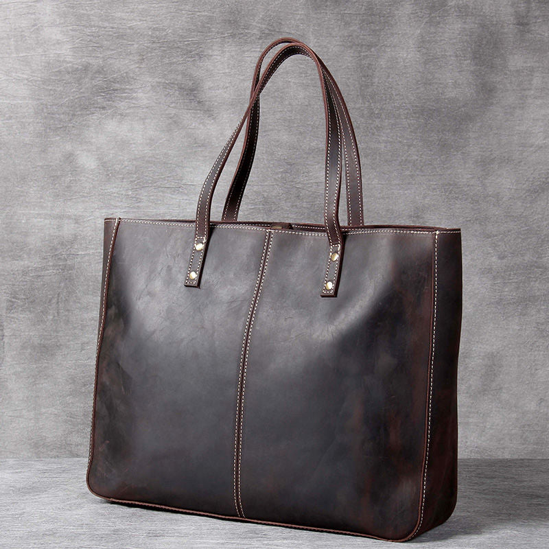 Retro Leather Tote Bag Large Capacity