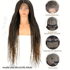 Triangle Braided Wigs Full Double Lace Box Straight Wigs
