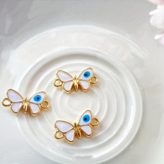 5pcs Devil's Eye & Butterfly Oil Alloy Pendants Bracelet Necklace Earrings