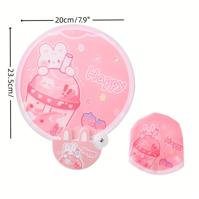 Kids Cartoon Round Fan Mini Cloth Pocket Fan Portable Fan