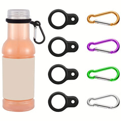5pcs Silicone Bottle Holder w/ Keychain Clip Ring for Outdoor or Daily Use