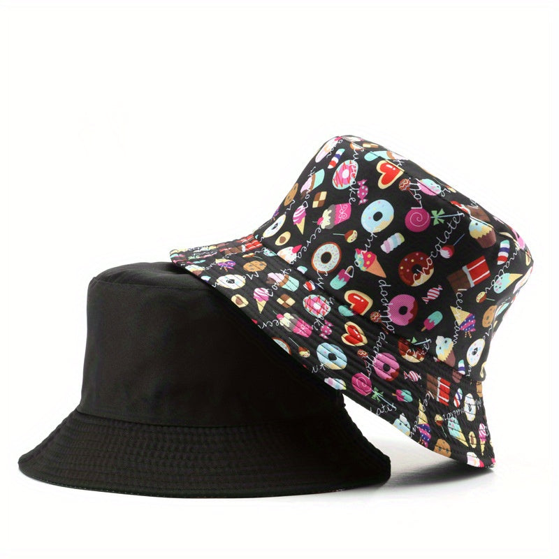Fisherman Hat Men's Double sided Printed Basin Hat Outdoor Sun Hat
