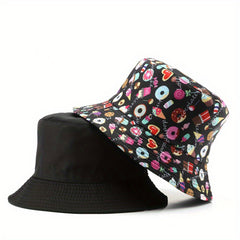 Fisherman Hat Men's Double sided Printed Basin Hat Outdoor Sun Hat