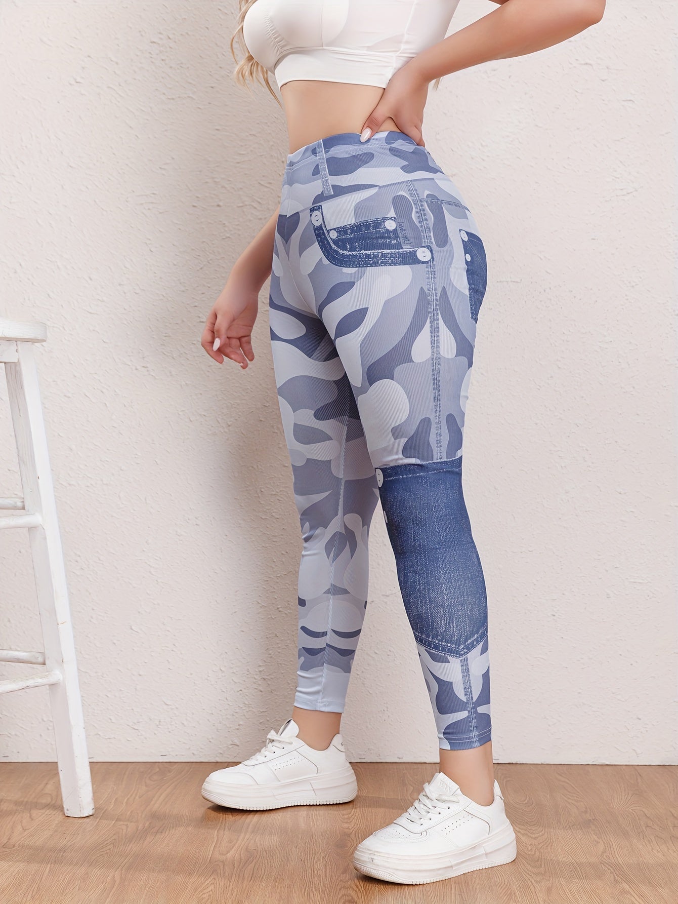  Camo High Rise Leggings with High Stretch