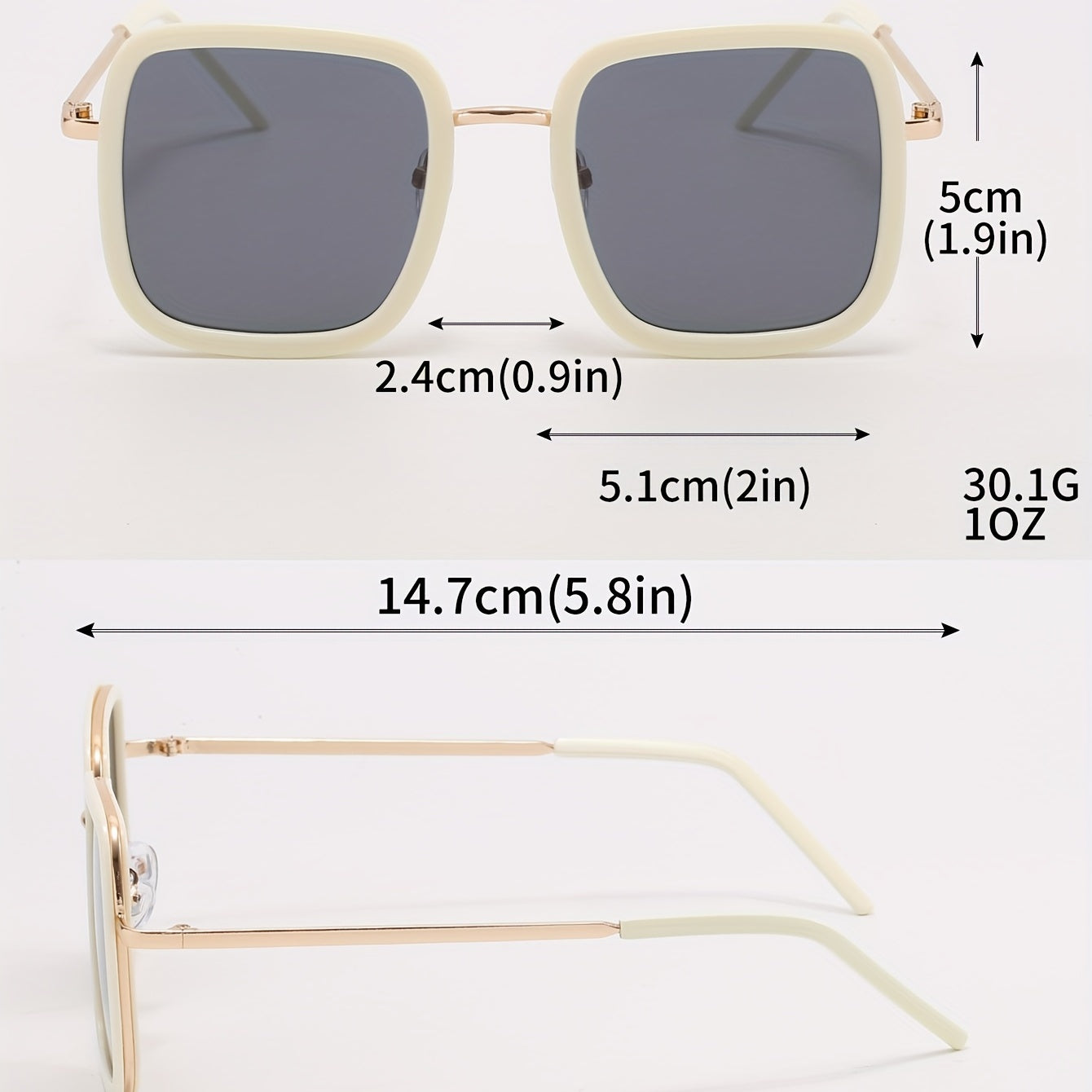 Square Sunglasses Anti Glare UV400 Sun Shades Metal Glasses for Driving