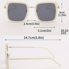 Square Sunglasses Anti Glare UV400 Sun Shades Metal Glasses for Driving
