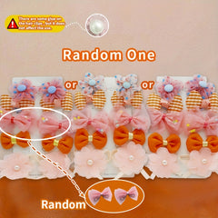 10pcs Flower Bow Hair Clips Hairpin Headwear Hair Accessories Children's Gift