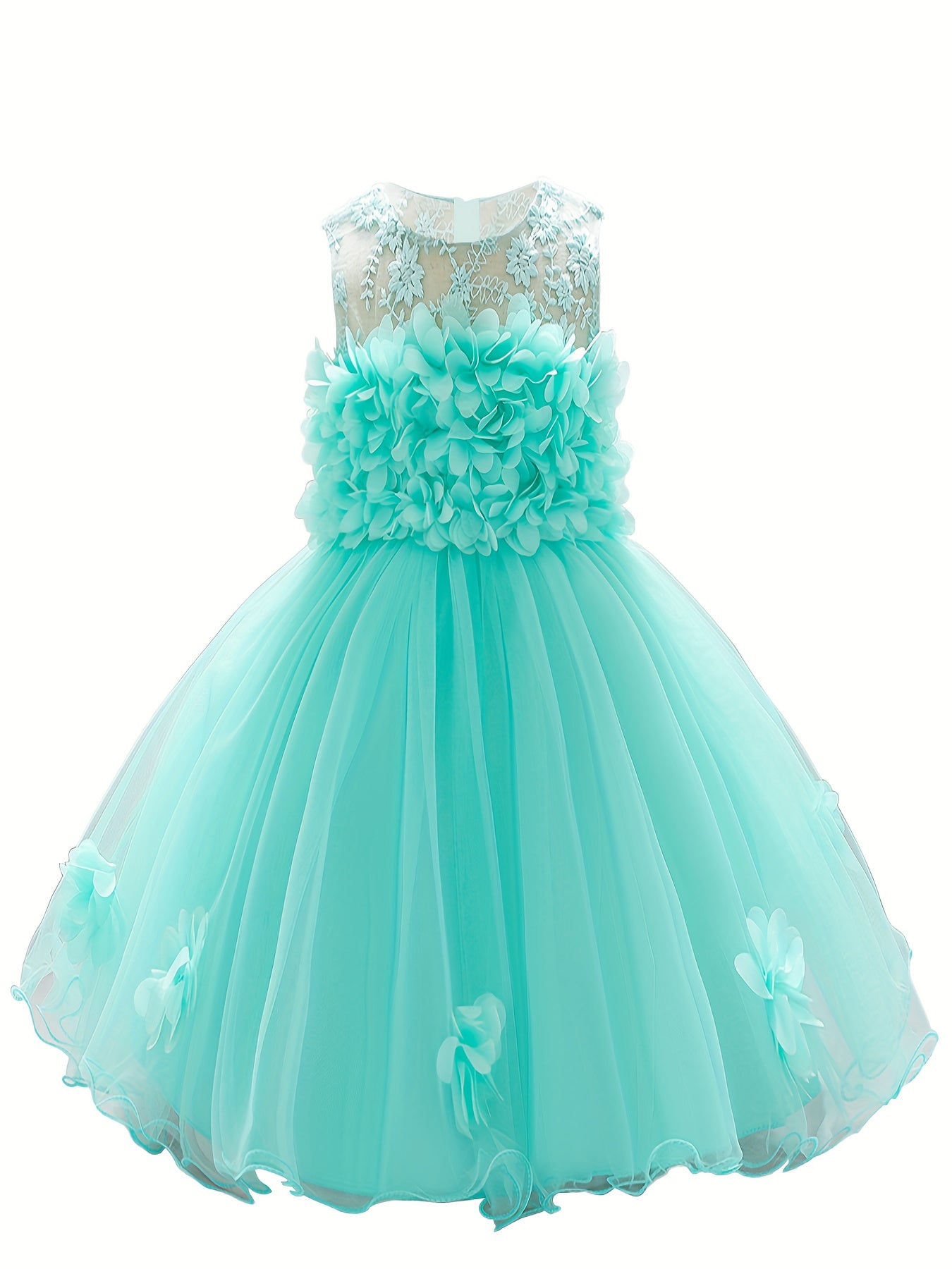 Flower Embroidered Princess Dress for Girls