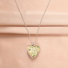 Love Heart Pendant Necklace With Bird Pattern Holiday Party Jewelry