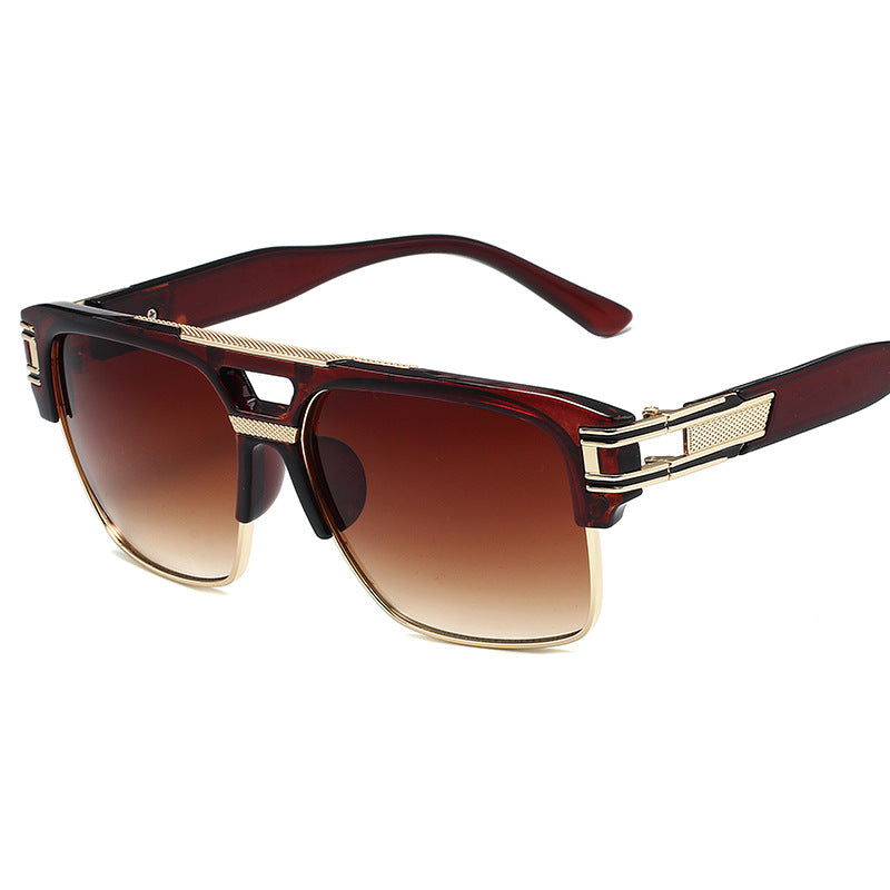 Square Frame Vintage Sunglasses Classic Metal Gradient Shades Sunglasses