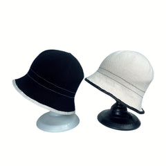 Cotton Bucket Hat Solid Sunscreen Foldable Cloche Women Outdoor