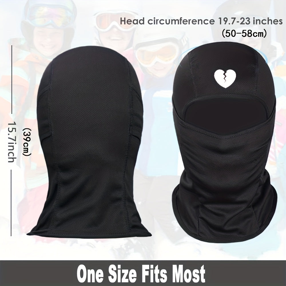 Heart Broken Print Balaclava Outdoor Sports Mask