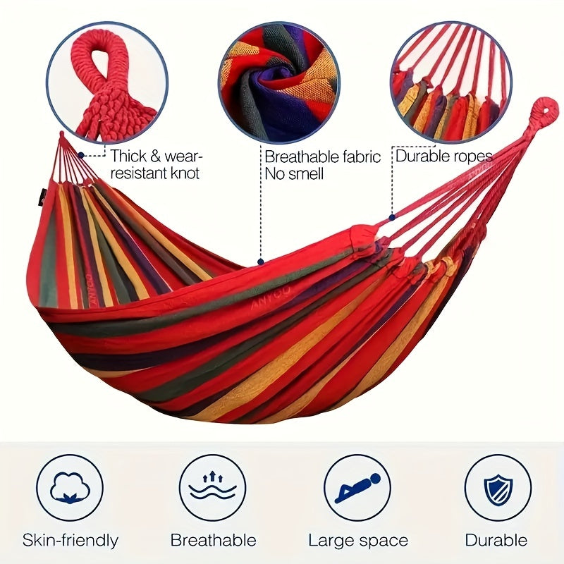 Portable Colorful Canvas Hammock with Tree Straps