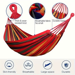 Portable Colorful Canvas Hammock with Tree Straps