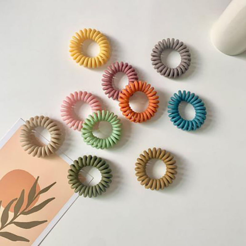 Matte Hair Elastics No Crease Spiral Hair Ties