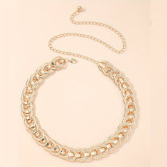 Threaded Ring Waist Chain Single Layer Golden Metal Chain Belt