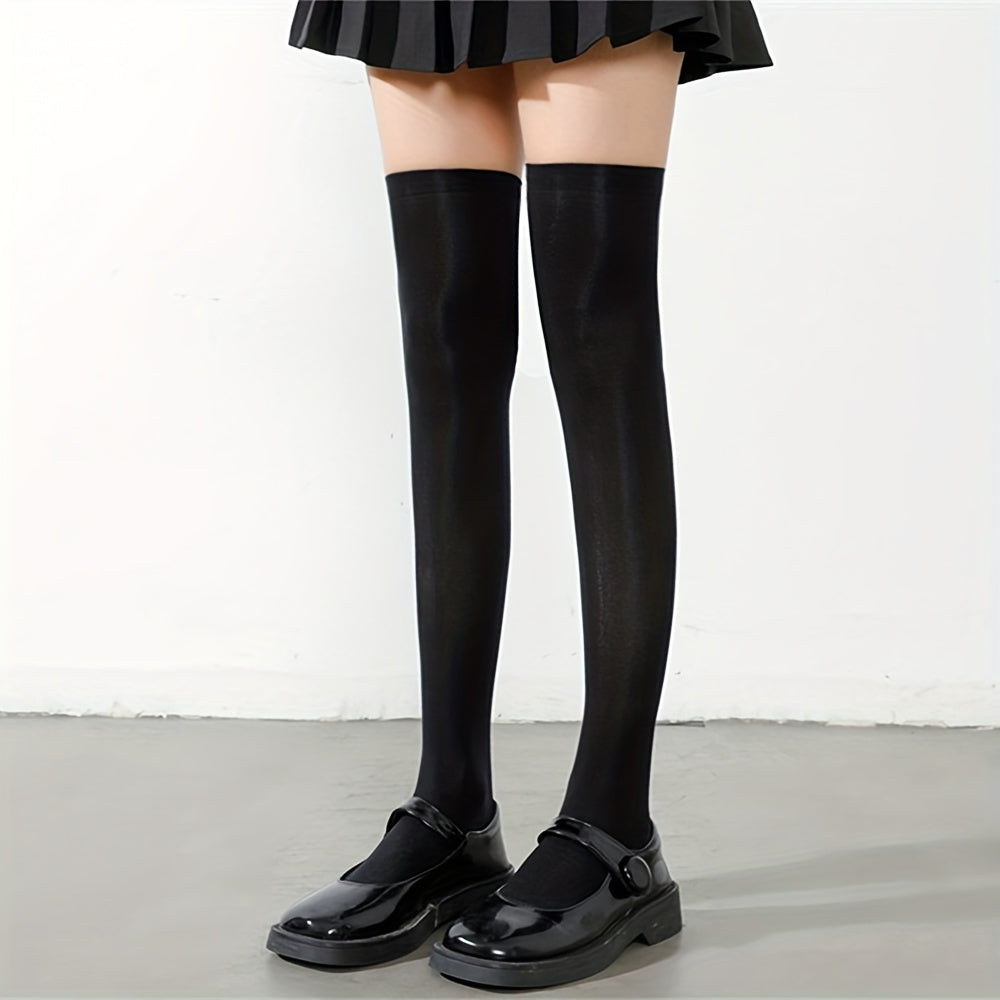 Solid Thigh High Socks Over The Knee Stockings
