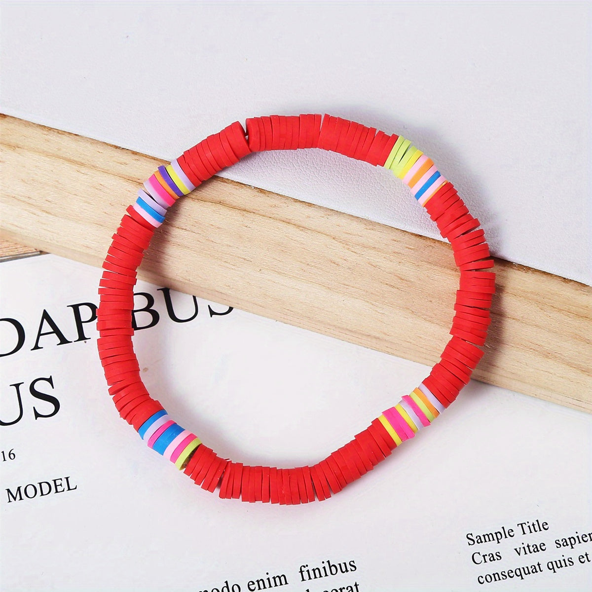 Bohemian Colorful Soft Clay Beaded Bracelet for Women