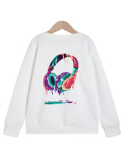 Melting Headphone Girls' Sweatshirt Pullover Top