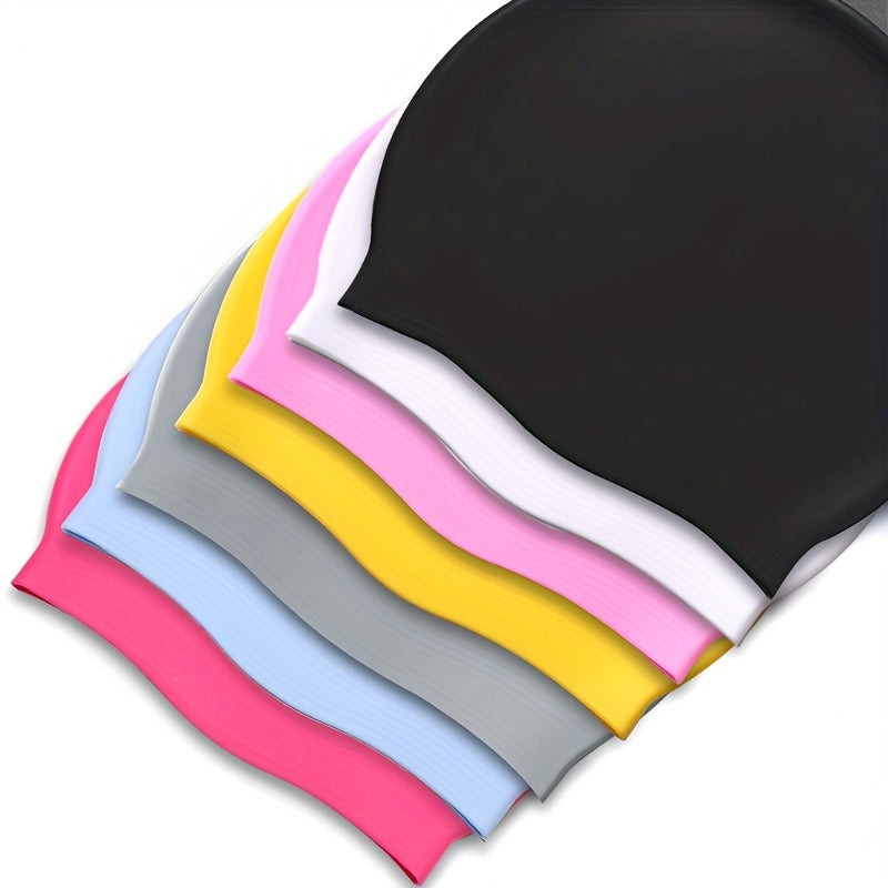 Unisex Silicone Swim Cap Waterproof Non Slip Elastic Men Women