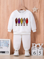 Baby Basketball Players Team Outfit Long Sleeve Sweatshirt Trousers Set