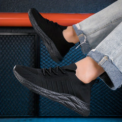Women's Knitted Sports Shoes Lightweight Lace Up Running & Tennis Shoes