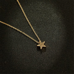 Golden Silver Star Pendant Alloy Necklace
