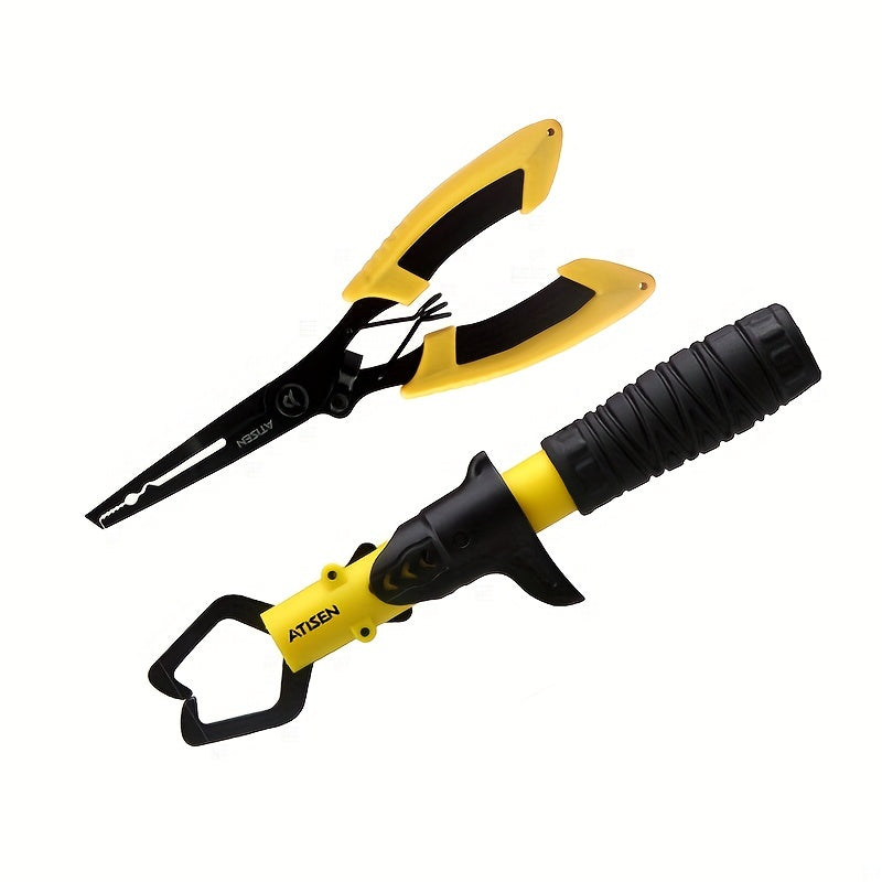2pcs Fishing Pliers Plastic Handle Stainless Steel Fish Controller