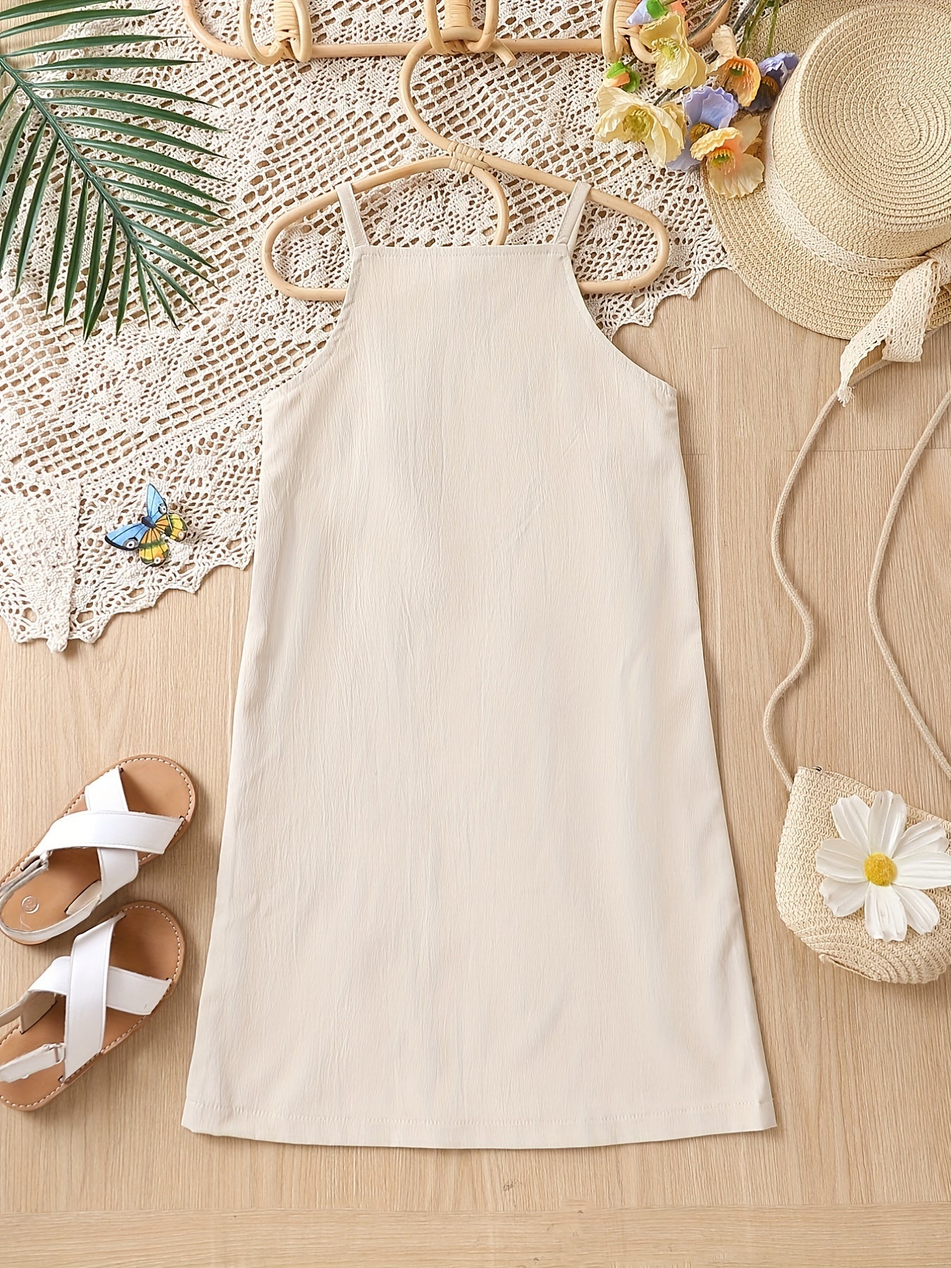 Girls Embroidered Cami Dress for Beach Vacation