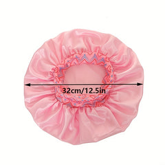 Solid Satin Bonnet Large Sleep Hair Bonnets Elastic Hair Cap