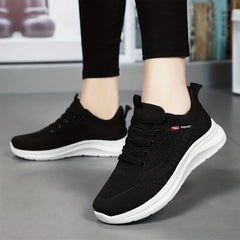 Women's Lightweight Mesh Sneakers Lace Up Soft Sole Sporty Shoes