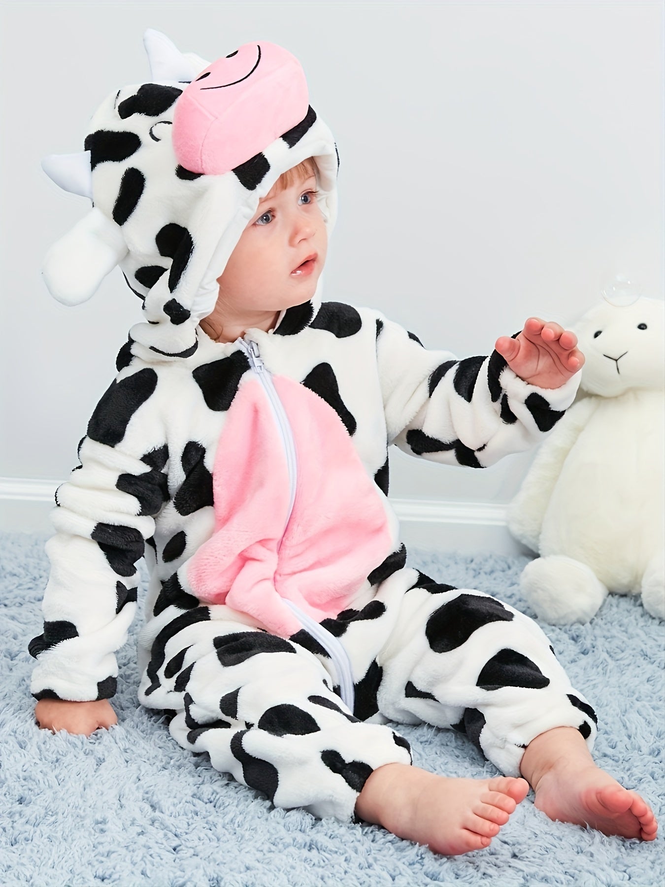 Kids Cow Hooded Onesie for Halloween Fun