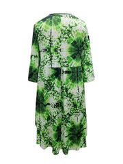  Tie Dye Round Neck Dress