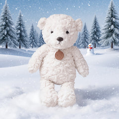 Bear Plush Toy with Golden Accents Soft Hanging Doll for Kids