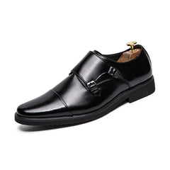 Men's Double Monk Strap Cap toe Loafers Dark Brown