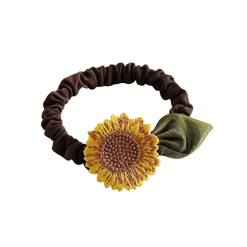 Sunflowers Decor Hair Tie Hair Bands Ponytail Holders Girls Hair Accessories