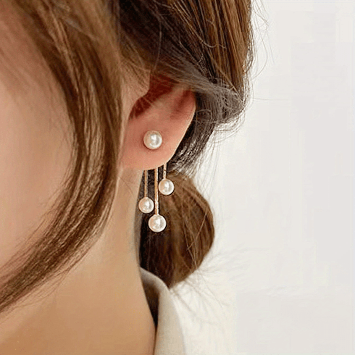 Sexy Style Faux Pearl Decor Stud Earrings Alloy Jewelry