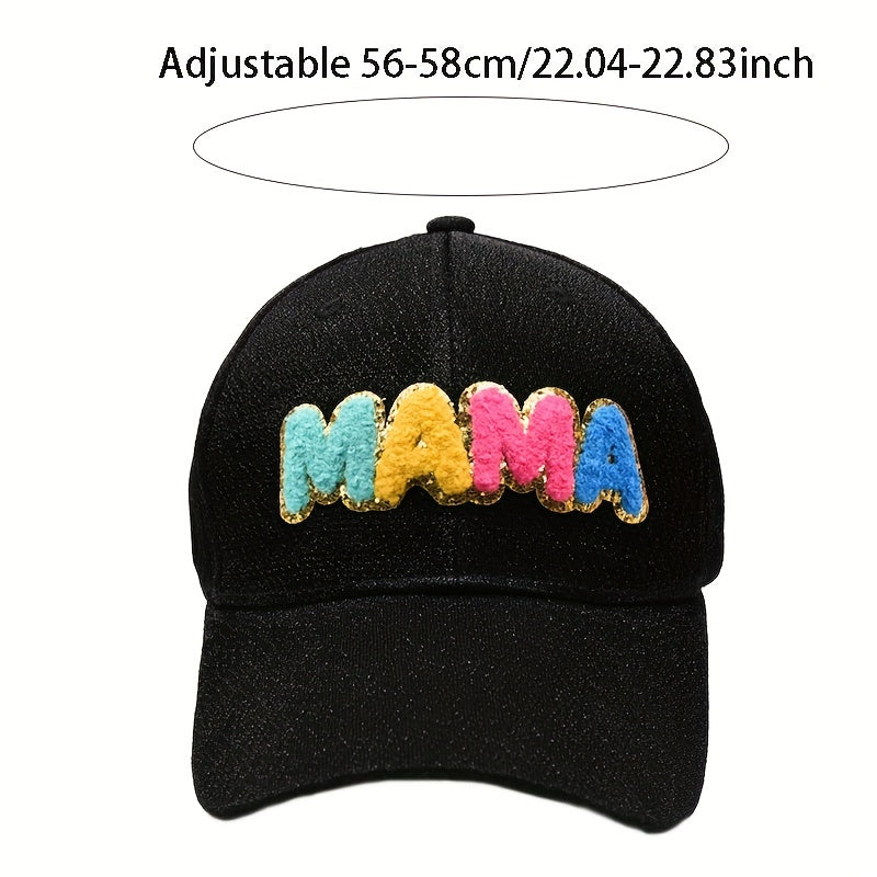 Glitter MAMA Patch Baseball Cap Lightweight Dad Hat Vintage Golf Sun Hat
