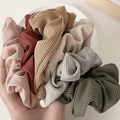 6pcs Morandi Knit Hair Scrunchies Elastic Bands Set