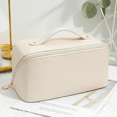 Large Capacity Portable Faux Leather Cosmetic Bag