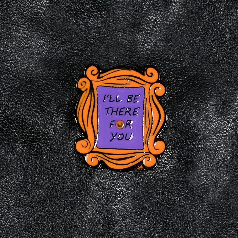 Cartoon Frame Brooch, I'll Be By Your Side Letter Brooch, Cute Gift for Friends