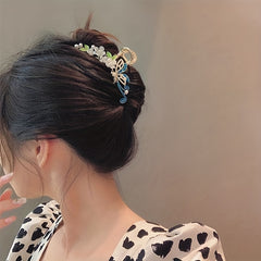 Bee Shape Flower Hair Claw Faux Pearl Insect Series Shark Claw Ponytail Holder