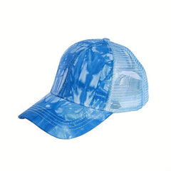 Tie Dye Ponytail Baseball Cap Mesh Trucker Hat Hip Hop Dad Hats Summer Sun Cap