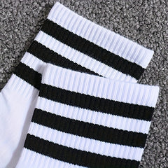 6 Pairs Striped Sports Socks Breathable Mid Tube Women's Stockings
