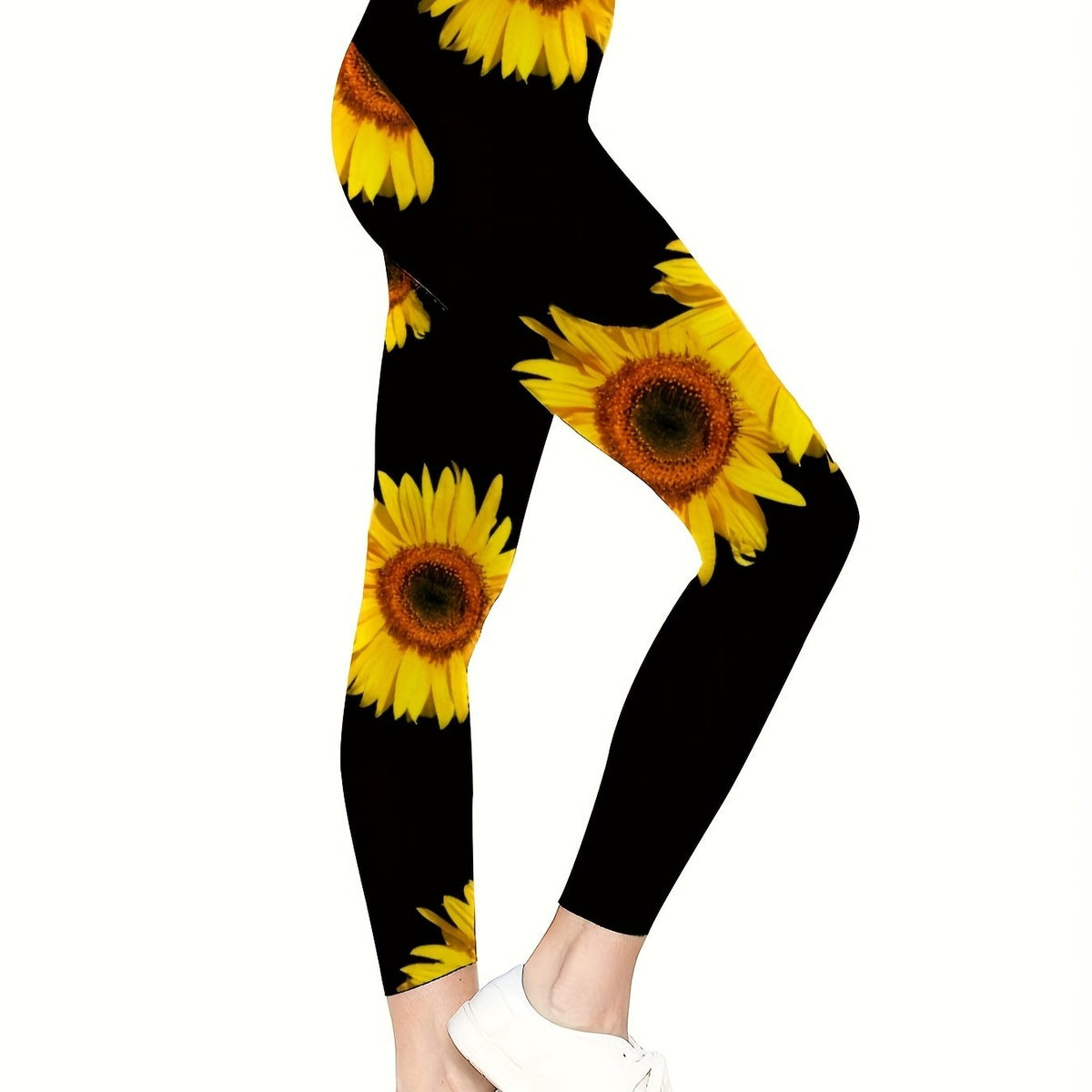 Sunflower Yoga Leggings With Pockets Women's High Waist